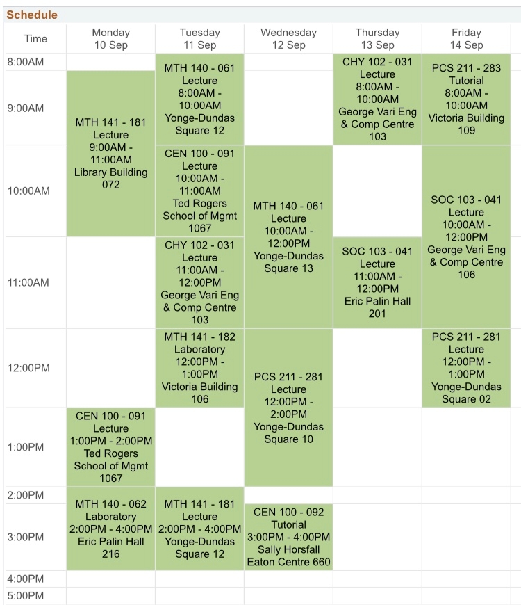 aleeza schedule