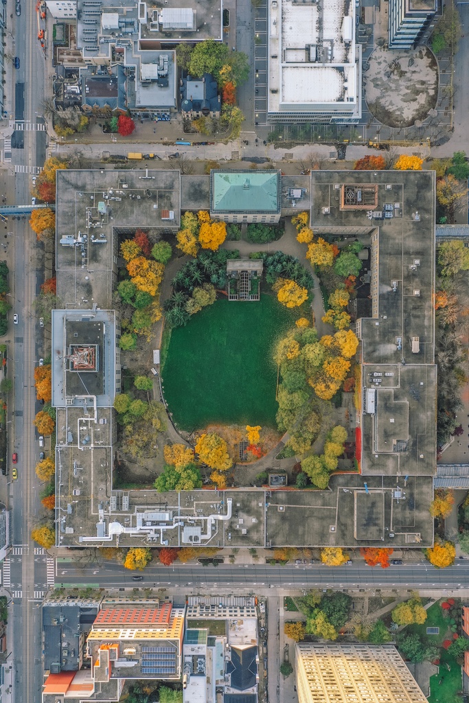 aerial view of the ryerson quad