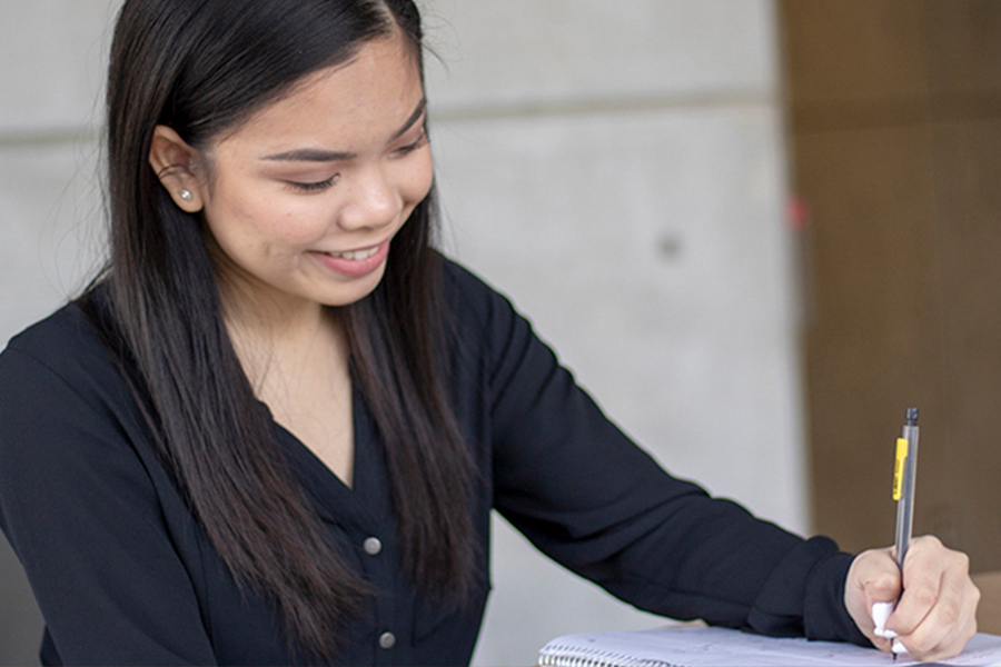 Student Filling Out a Form