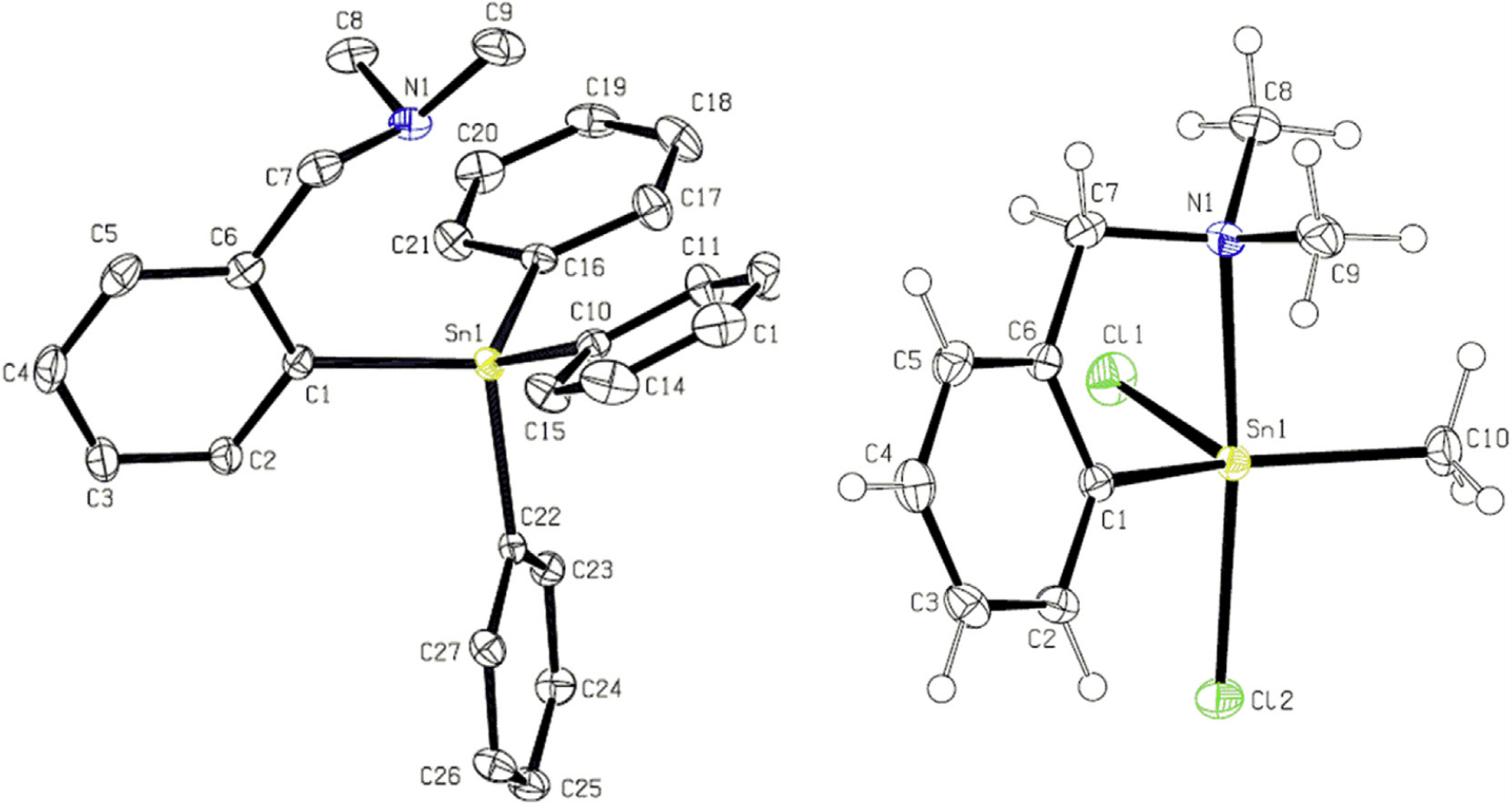 Crystal structure of a chelating C,N organotin compound