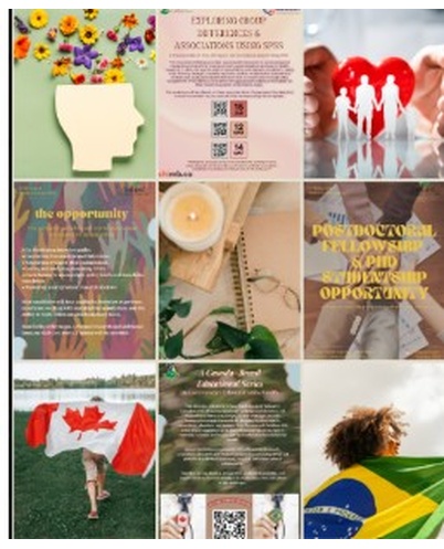 A collage of photos that depcit research