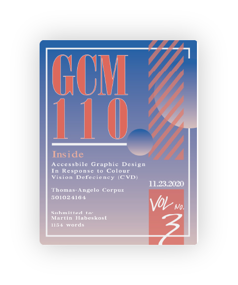 GCM 110 Inside Accessbile Graphic Design In Response to Colour Vision Defeciency (CVD)