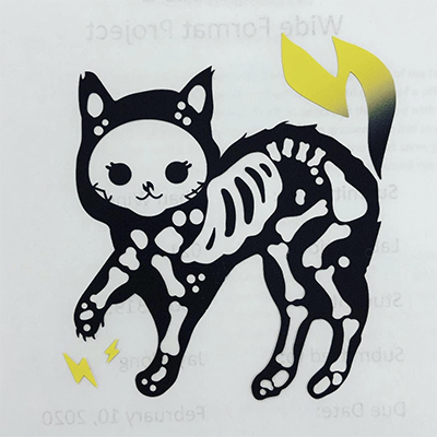 Vinyl decal designed by student