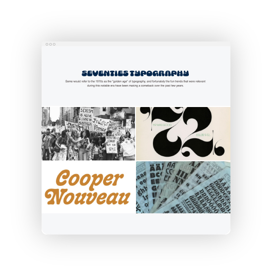 Seventies Typography - Website Preview 
