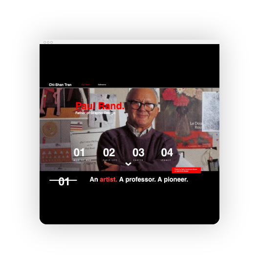 Paul Rand. Father of Graphic Design - Website Preview 