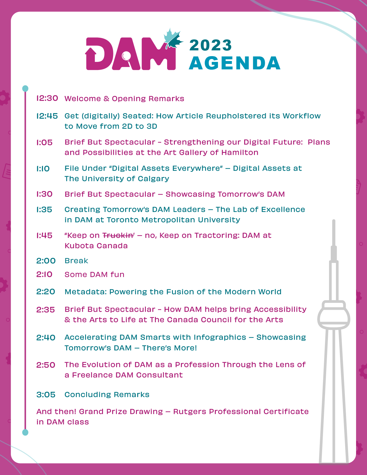 Schedule for DAM 2023 Conference