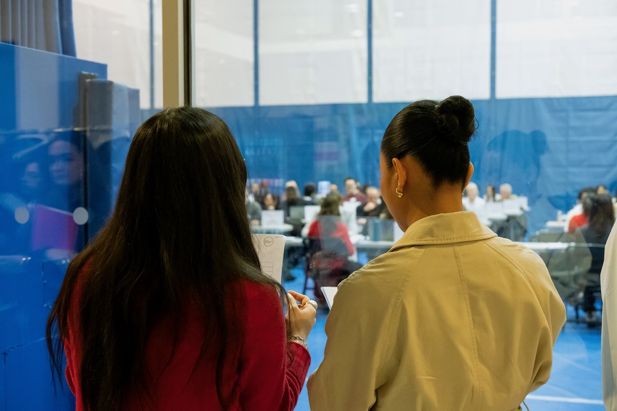 Photo of students and employers at GCM Career Fair
