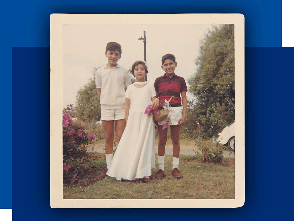 Feisal Patel, Fiona Gutierrez Patel and Ameen Patel as children.