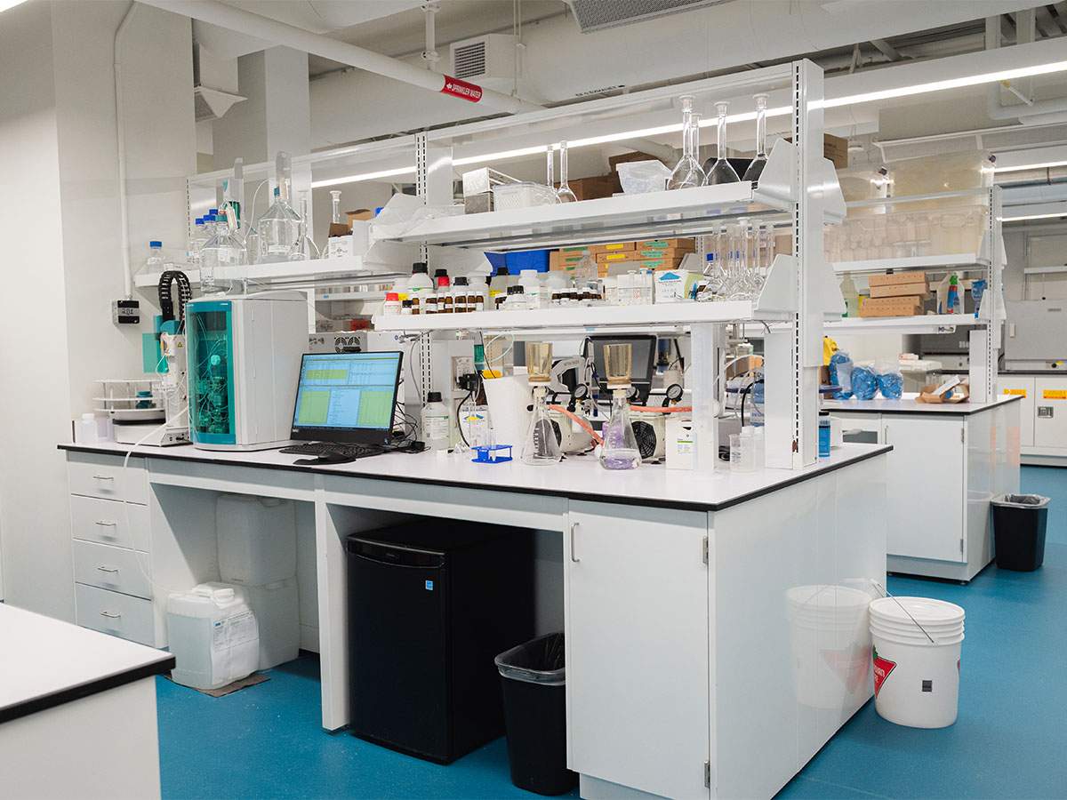 Water sample testing lab space