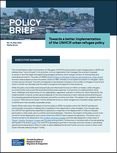 Policy Brief 13: Towards a better implementation of the UNHCR urban refugee policy
