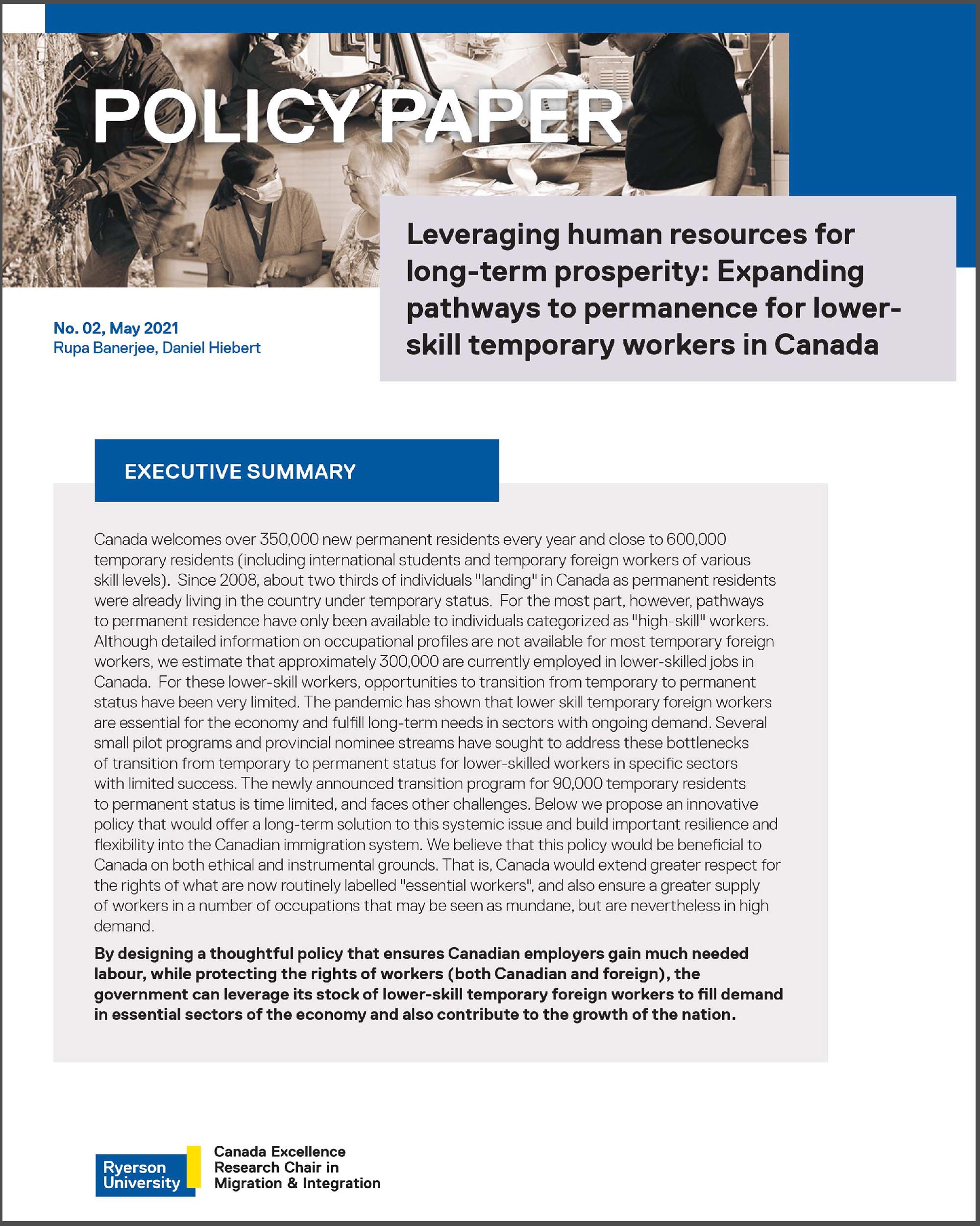 Policy Paper 2: Leveraging human resources for long-term prosperity