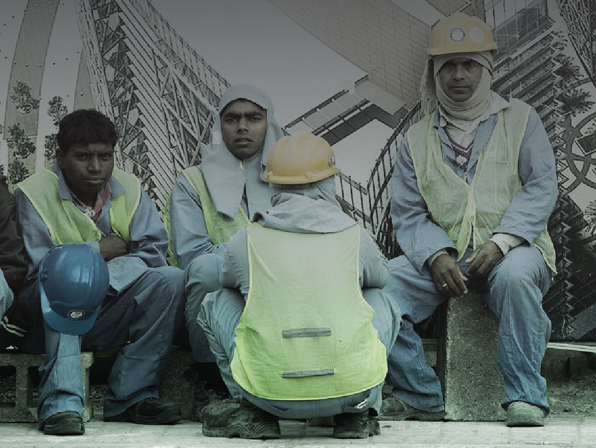 Migrant workers in West Bay Doha