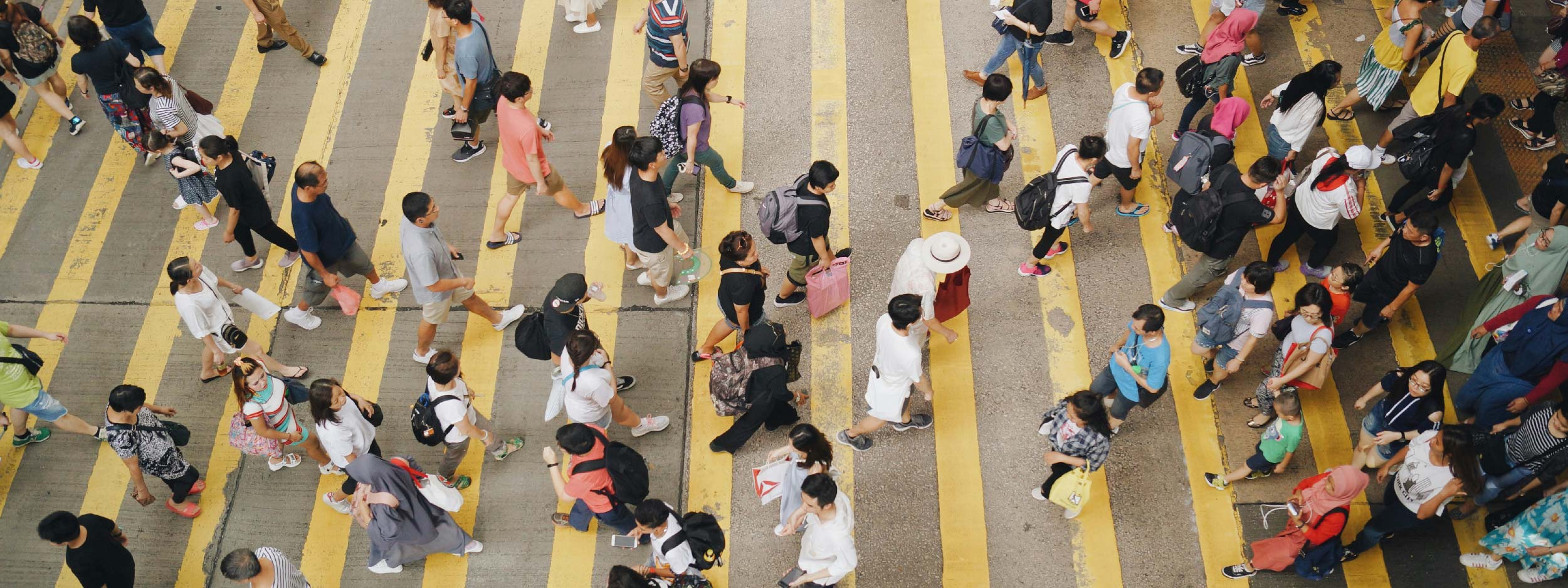 Crosswalk in the streets of Hong Kong