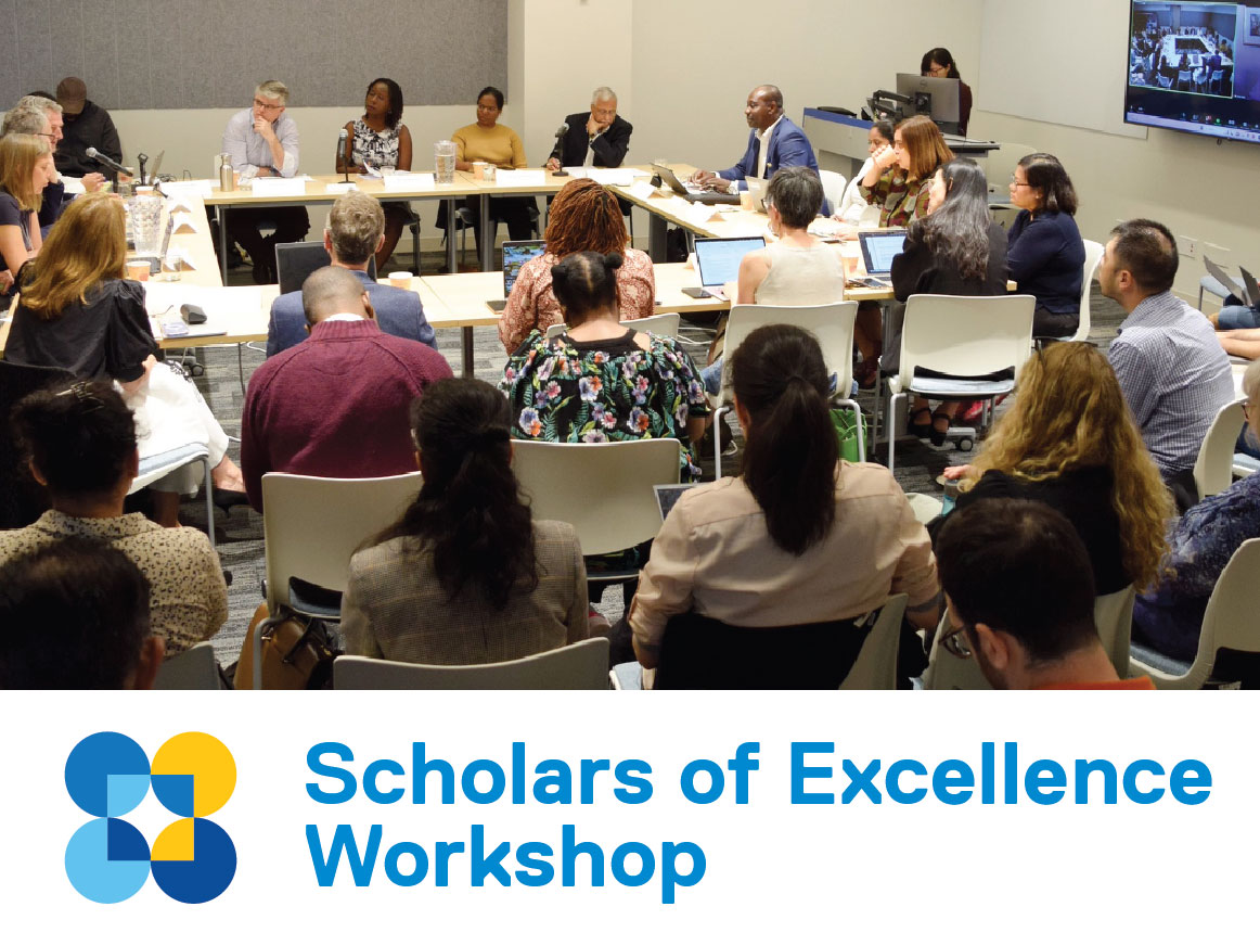 Scholars of Excellence meeting with visitors in a conference room