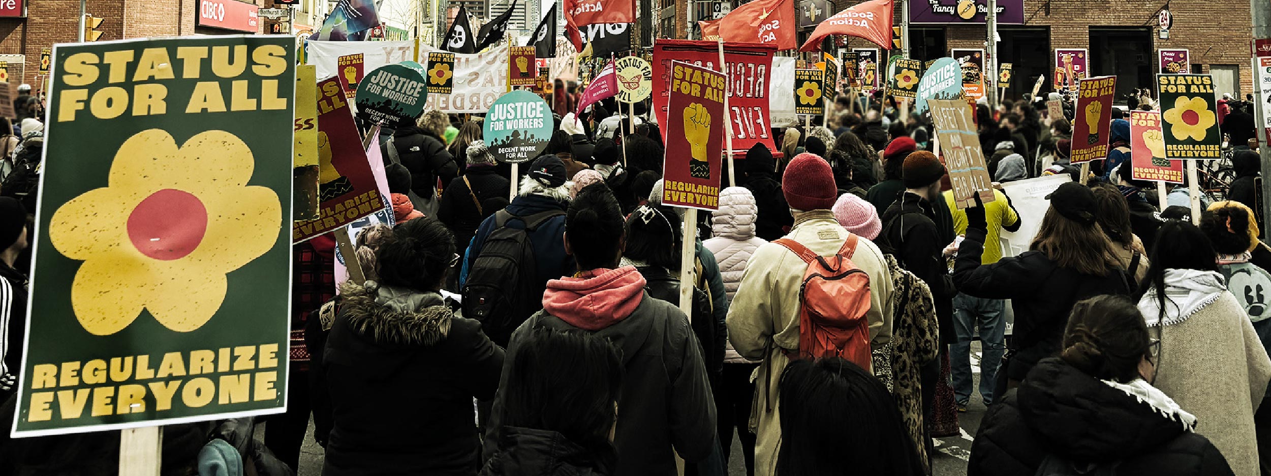 Status for all protest in Toronto, Canada