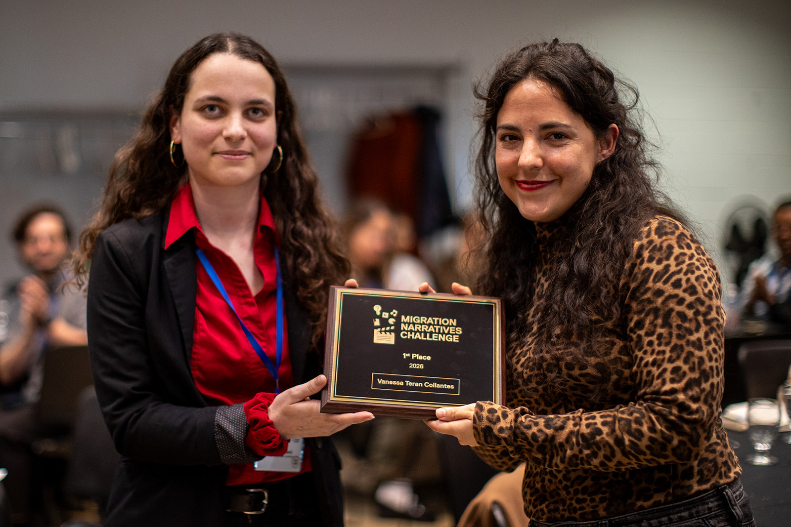 Migration Narratives Challenge winner Vanessa Terán Collantes and Emma Bouillard