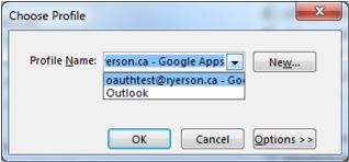Choose the Google Apps profile you just created