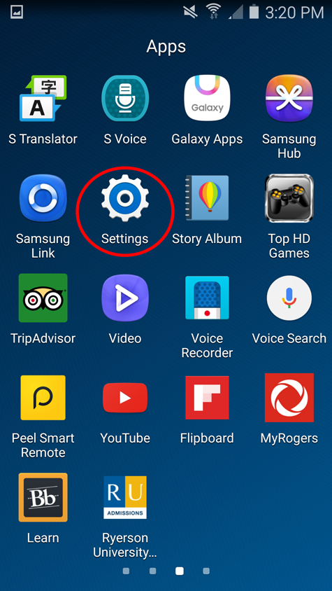 Screenshot of Android Settings