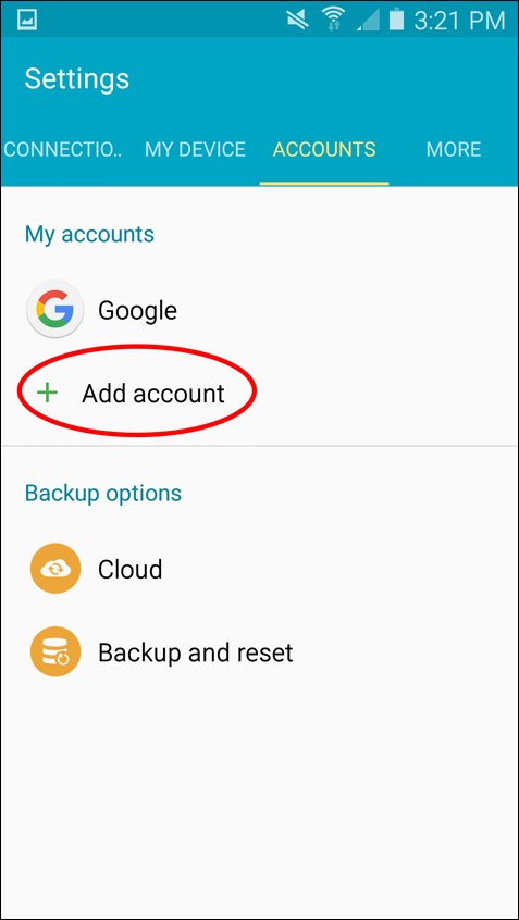 Screenshot of Android Settings