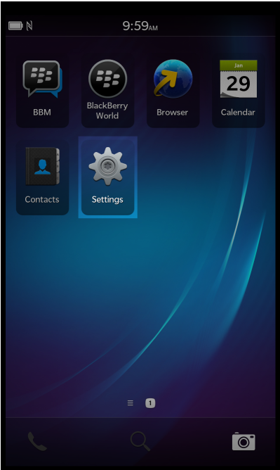 Screenshot of Blackberry App Screen