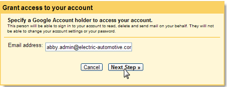 Enter your email address to grant access to your accounts.