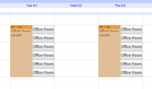 public calendar view of appointment slots