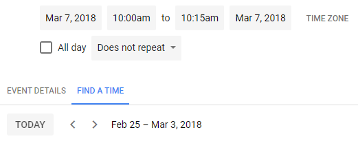 busy searching in event details in Google Calendar