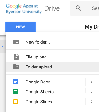 select "folder upload" option
