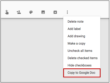 Copy to Google Doc Menu