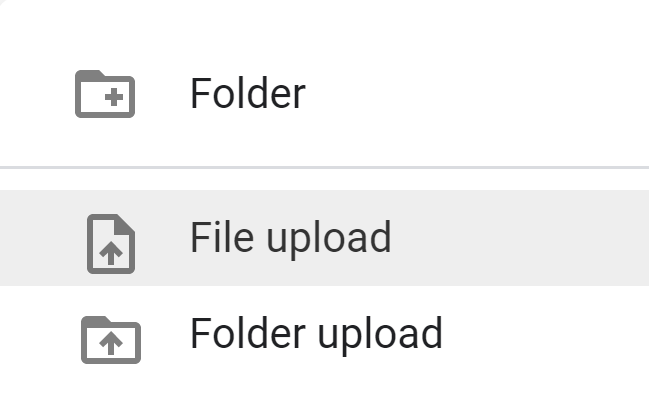 Choose "File upload"