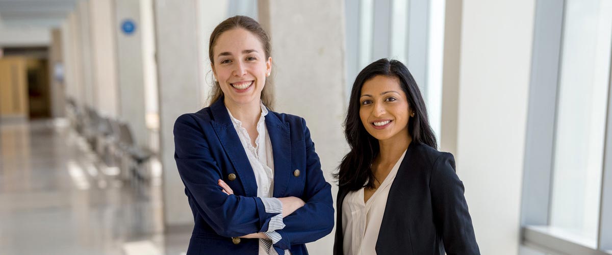 Ryerson Psychology PhD candidates Rachel Bar (left) and Fiona C. Thomas received Vanier Canada Graduate Scholarships in 2017. Photo by Clifton Li.