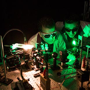 Associate Dean of Research and Graduate Studies in the Faculty of Science Dr. Michael Kolios and Biomedical Physics PhD student Eno Hysi