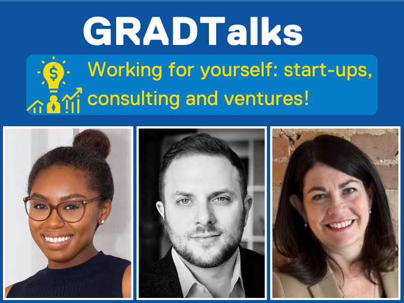 Headshots of panellists Rose Genele, Jon Medow, and Trish Tervit.