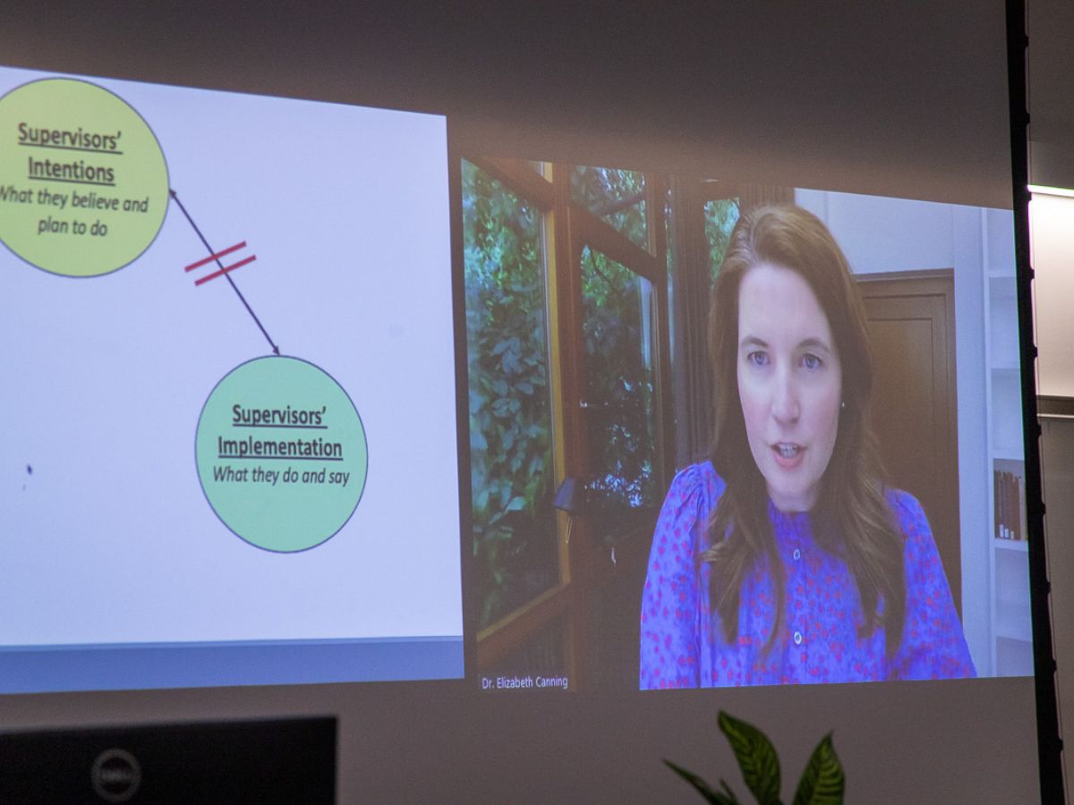Dr. Elizabeth Canning presents the keynote on “Creating a Growth Mindset Culture.”