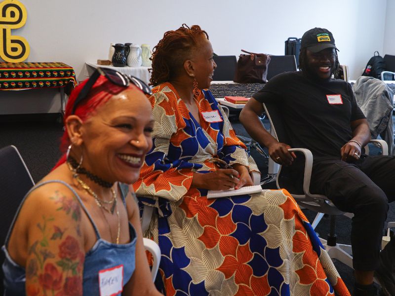 Black students mingling in DCC