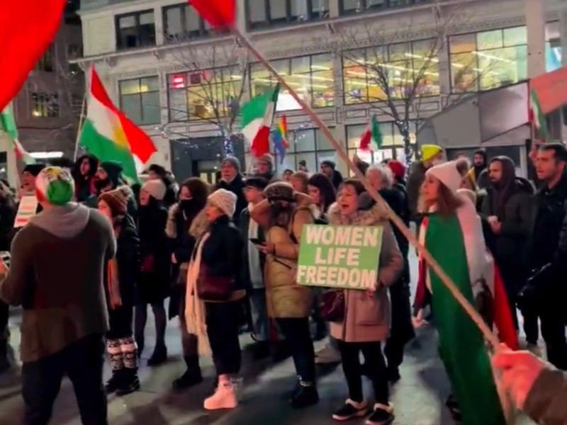 An anti-regime protest by Iranian-Canadian in Toronto, expressing solidarity with movements for women’s rights and freedom in Iran.