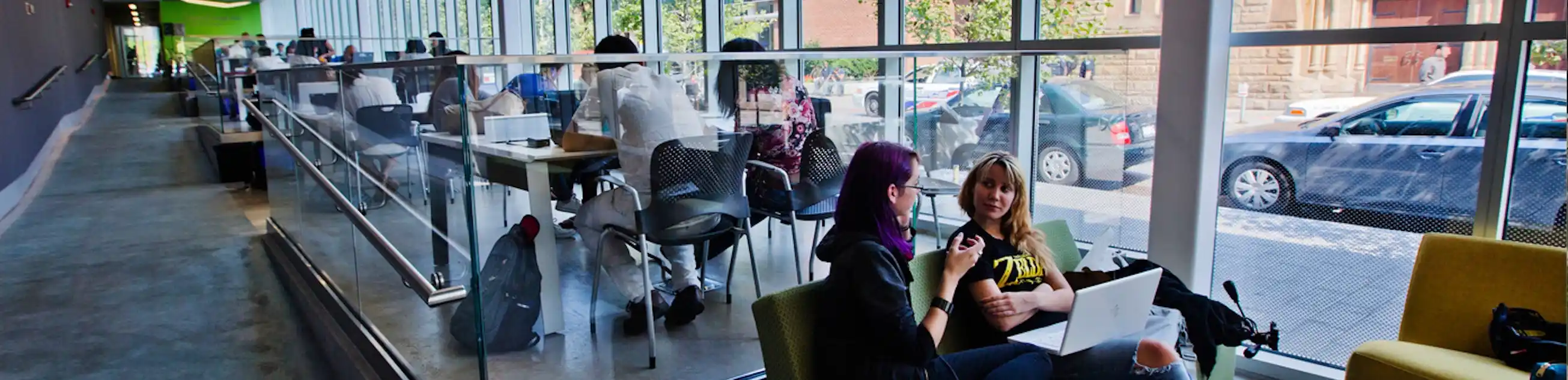 Students in study lounge