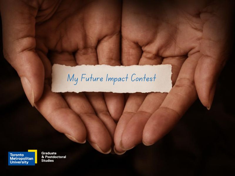 Hands holding a piece of paper with "My Future Impact Contest" written on it