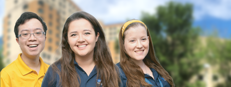 3 members of the residence team posing for an image