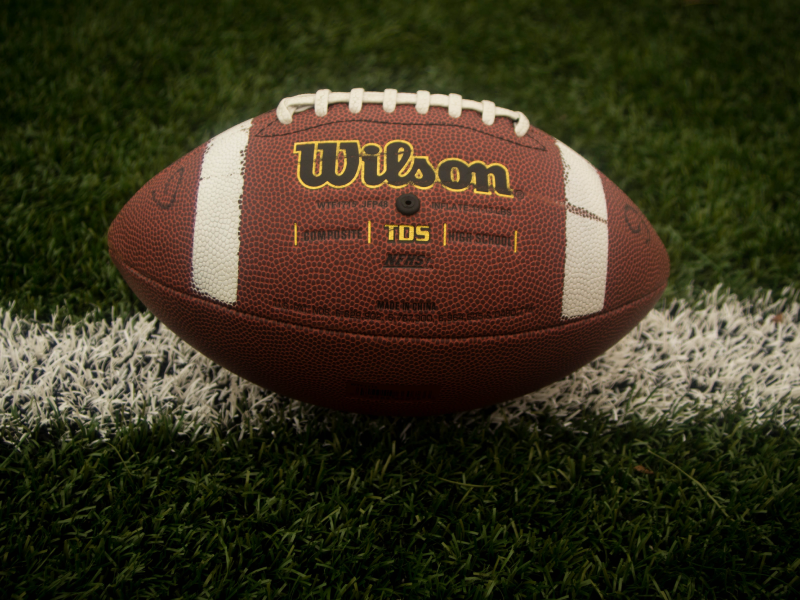 Football laying on the field