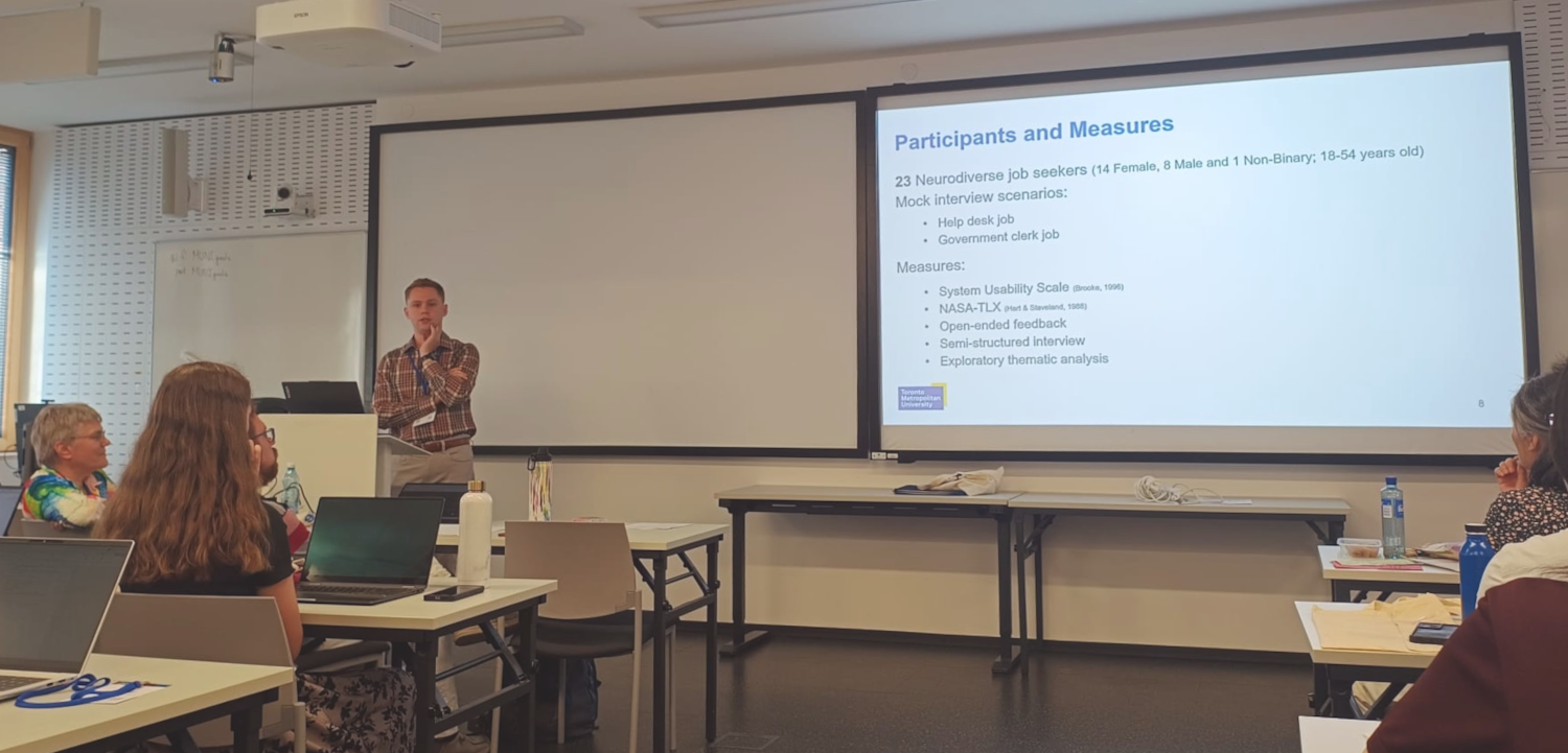 Hunter Shiells presenting at the Young Researcher's Consortium, ICCHP 2026, Brno, Czechia