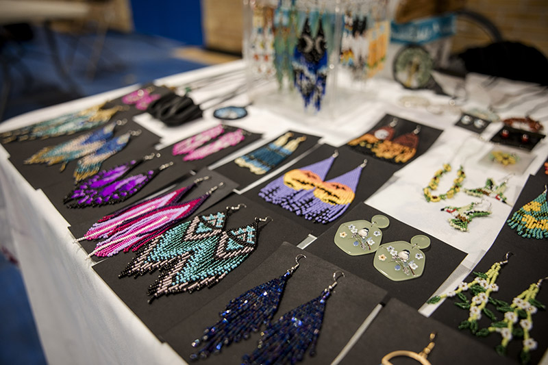 indigenous jewellery artwork on display on a table