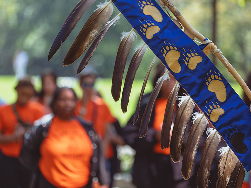 The Eagle staff and people standing in the background