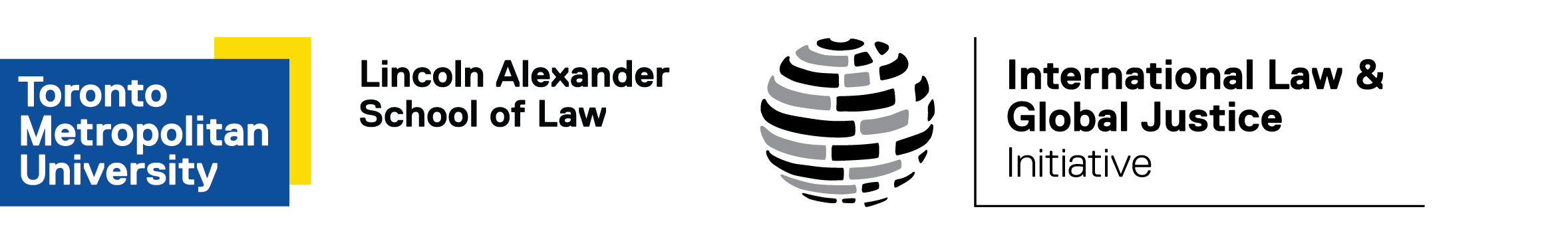 Lincoln Alexander School of Law and International Law and Global Justice Initiative logo