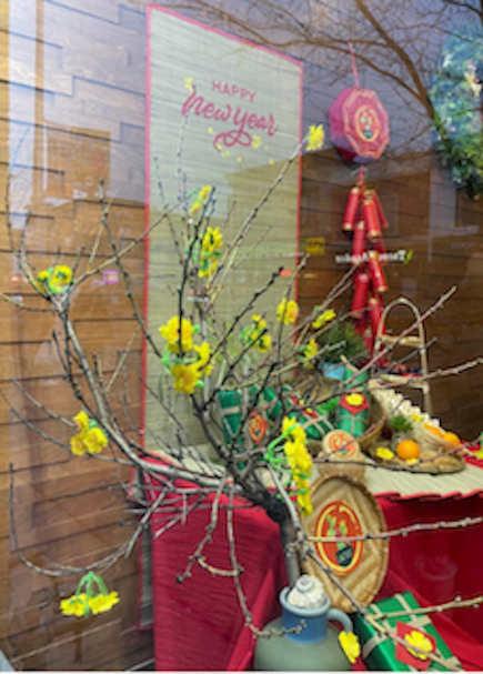 A Vietnamese cafe in Toronto’s window display for Lunar New Year. 