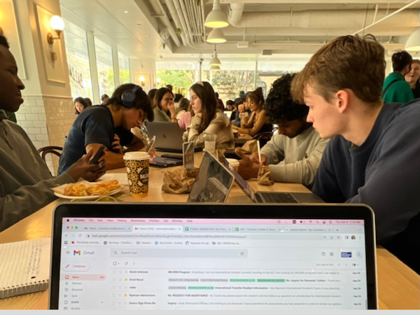 Working in Balzac’s on TMU campus 