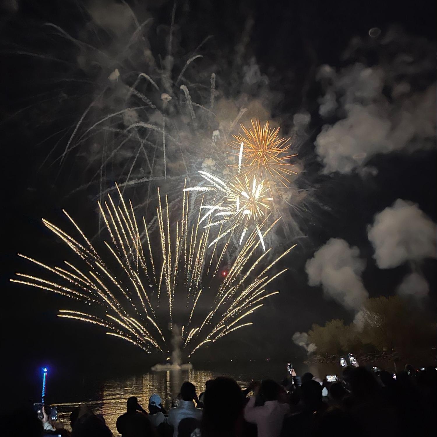 Firework happening at the waterfront