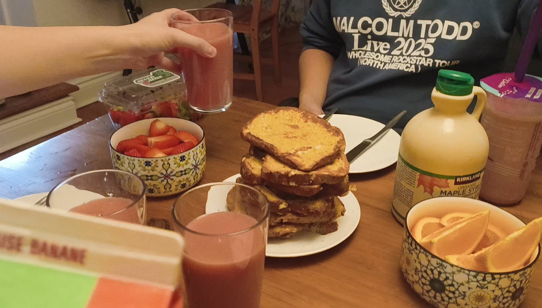 Plate of French toast served for a breakfast