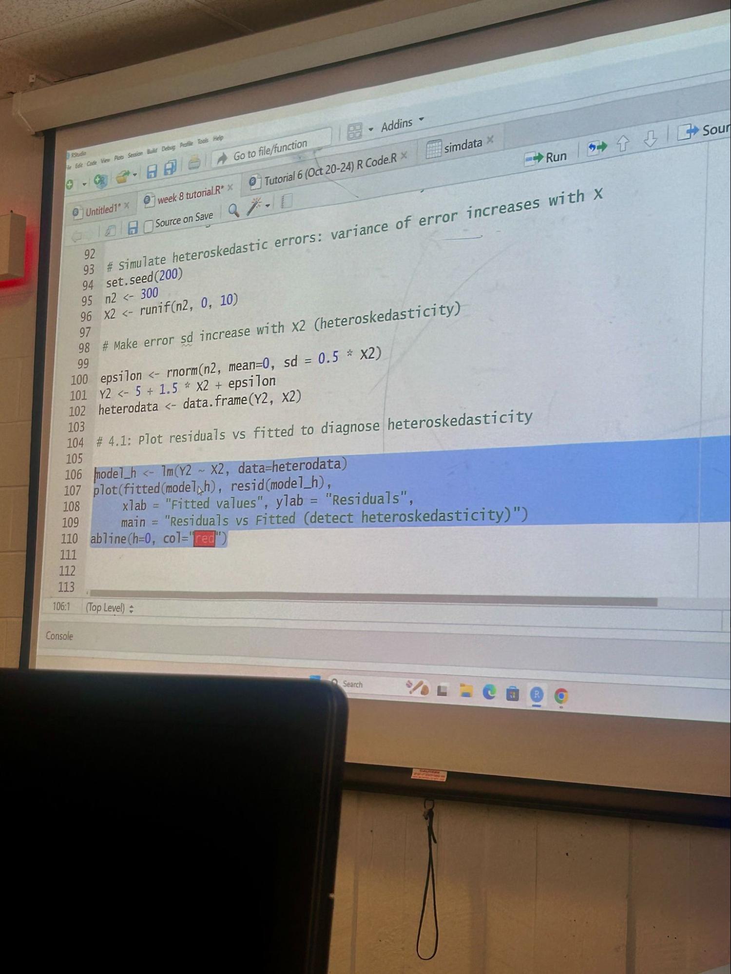 An Economics and Finance student’s classroom at TMU