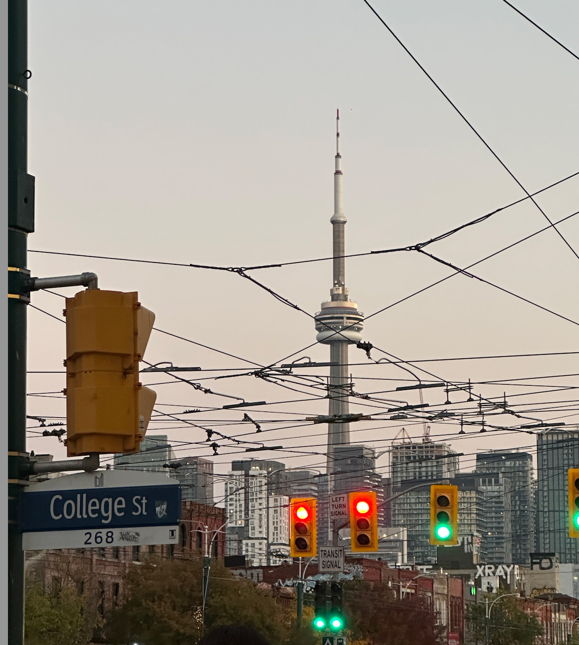 CN tower view during sunset